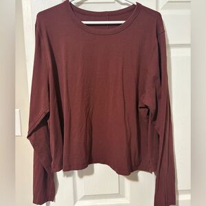 Lululemon Burgundy Long Sleeve Top